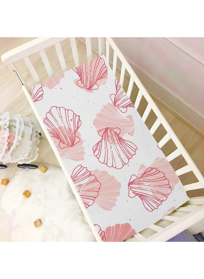 Kigai Coral Seashell Crib Sheets - Stretchy Fitted Crib Sheets for Boys Girls, Unisex Cozy Baby Crib Sheet 28 x 52 x 9 Inches - Image 5