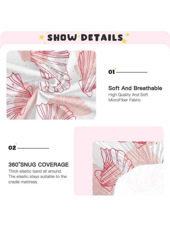 Kigai Coral Seashell Crib Sheets - Stretchy Fitted Crib Sheets for Boys Girls, Unisex Cozy Baby Crib Sheet 28 x 52 x 9 Inches - Image 4