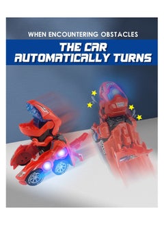 KASTWAVE Transforming Dinosaur Car Toys, Sound and LED Transforming Dinosaur Car, 2 in 1 Automatic Dinosaur Transform Car Toy, Dinosaur Transformer Toy for 3 to 7 Year Old Kids  - Image 5