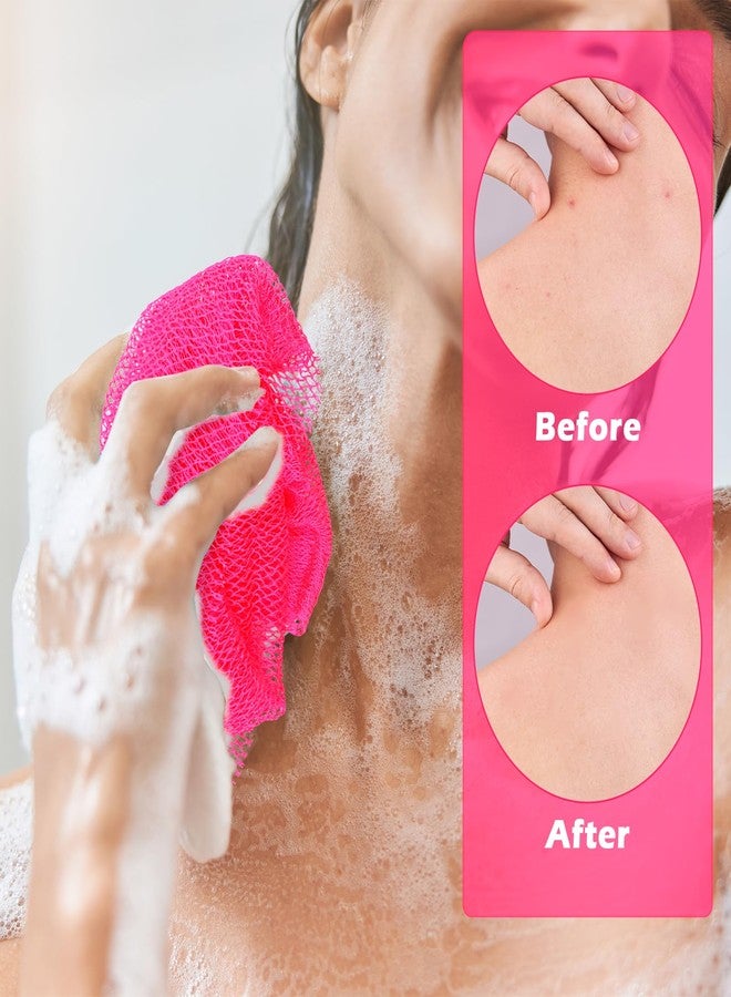 JLNGTHONG African net Sponge for Exfoliating, Back Scrub Bath Sponge Quick-Dry and Reusable Body Shower Bath Accessories Daily use, Extendable 30-63 inches (Pink) - Image 5