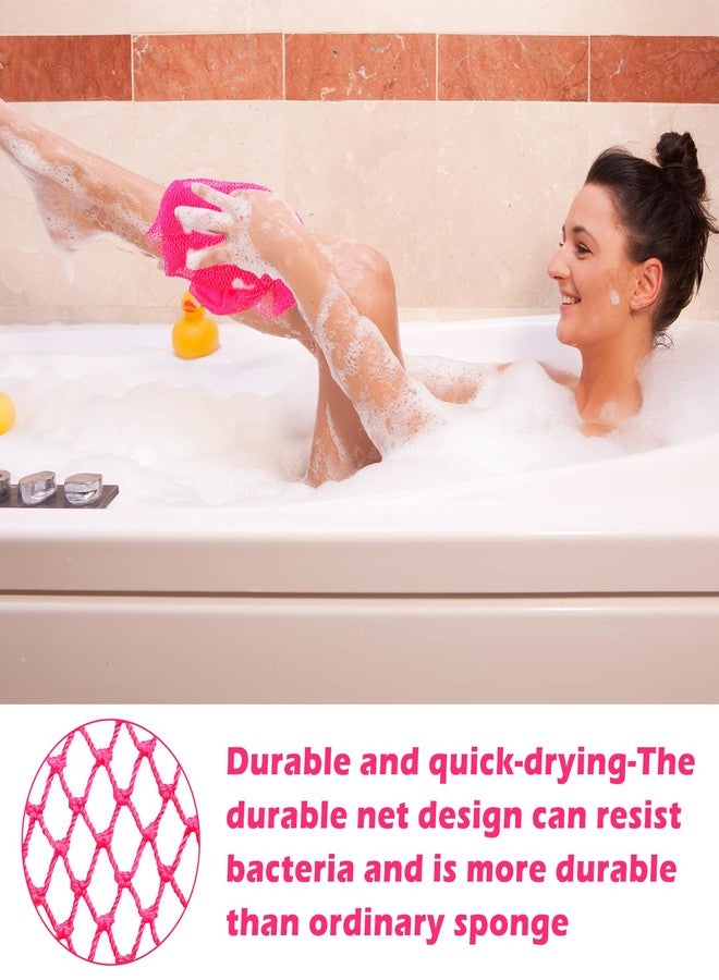 JLNGTHONG African net Sponge for Exfoliating, Back Scrub Bath Sponge Quick-Dry and Reusable Body Shower Bath Accessories Daily use, Extendable 30-63 inches (Pink) - Image 3