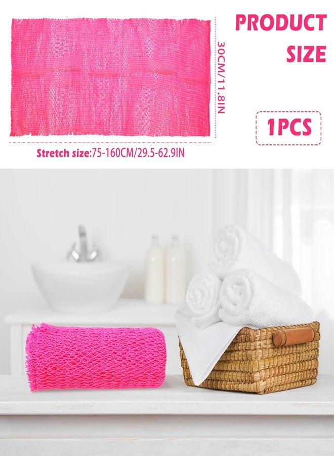 JLNGTHONG African net Sponge for Exfoliating, Back Scrub Bath Sponge Quick-Dry and Reusable Body Shower Bath Accessories Daily use, Extendable 30-63 inches (Pink) - Image 2