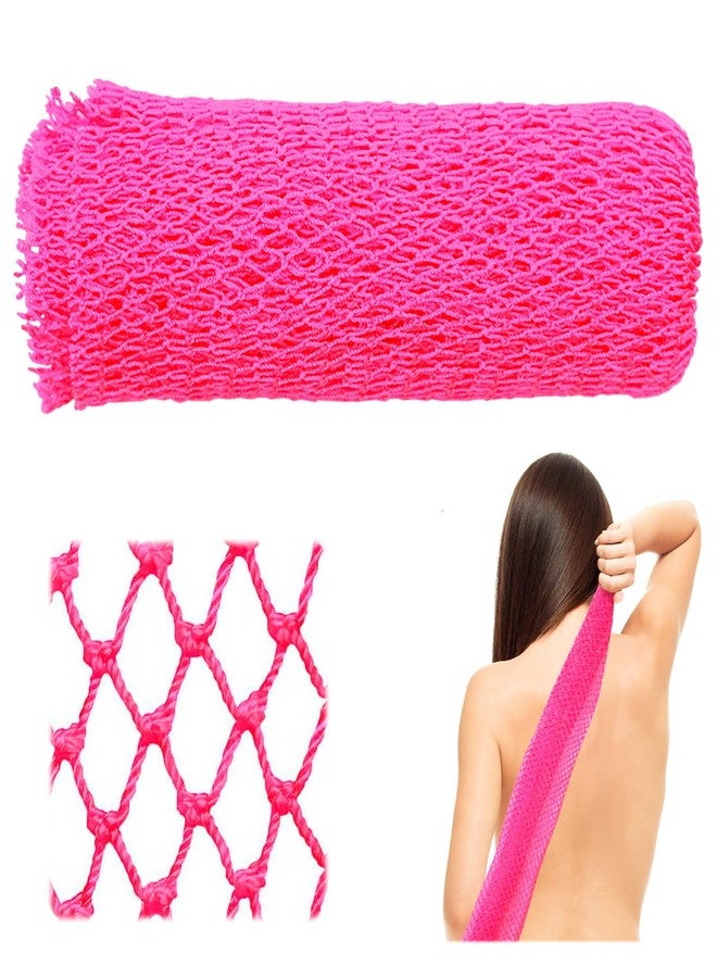 JLNGTHONG African net Sponge for Exfoliating, Back Scrub Bath Sponge Quick-Dry and Reusable Body Shower Bath Accessories Daily use, Extendable 30-63 inches (Pink) - Image 1