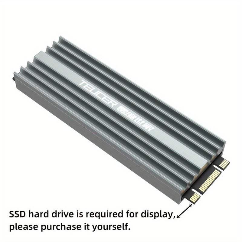 M.2 NVMe 2280 SSD Heatsink Cooler Gray Magnesium Aluminum Alloy Thermal Pad Efficient Heat Dissipation - Image 4