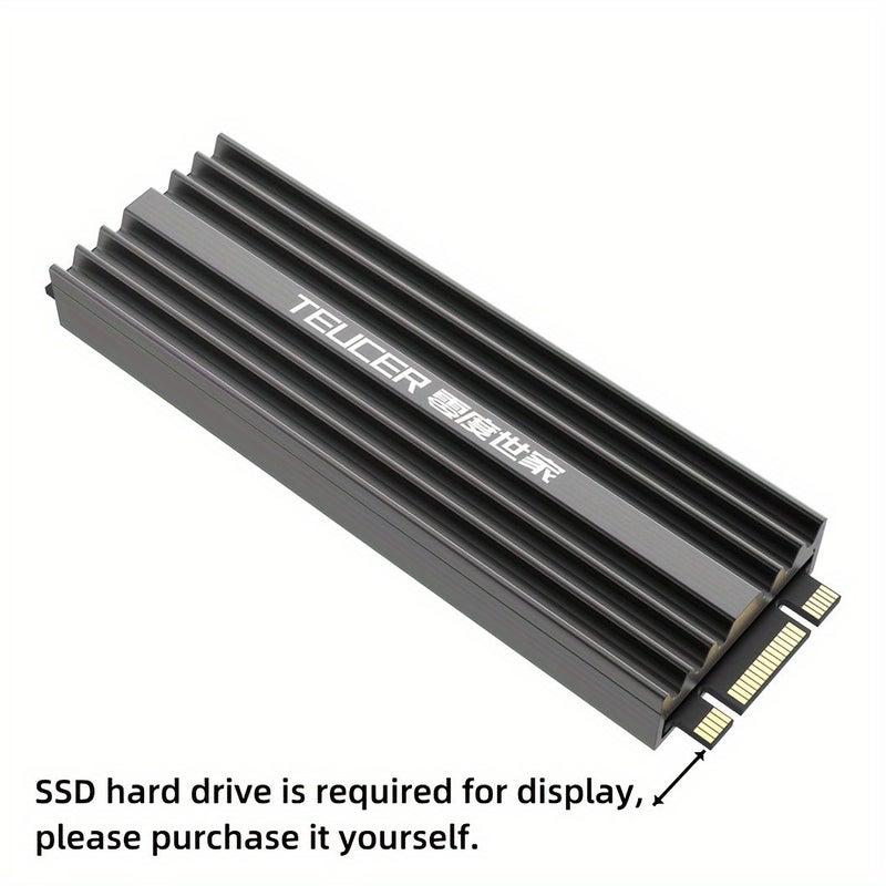 M.2 NVMe 2280 SSD Heatsink Cooler Gray Magnesium Aluminum Alloy Thermal Pad Efficient Heat Dissipation - Image 3