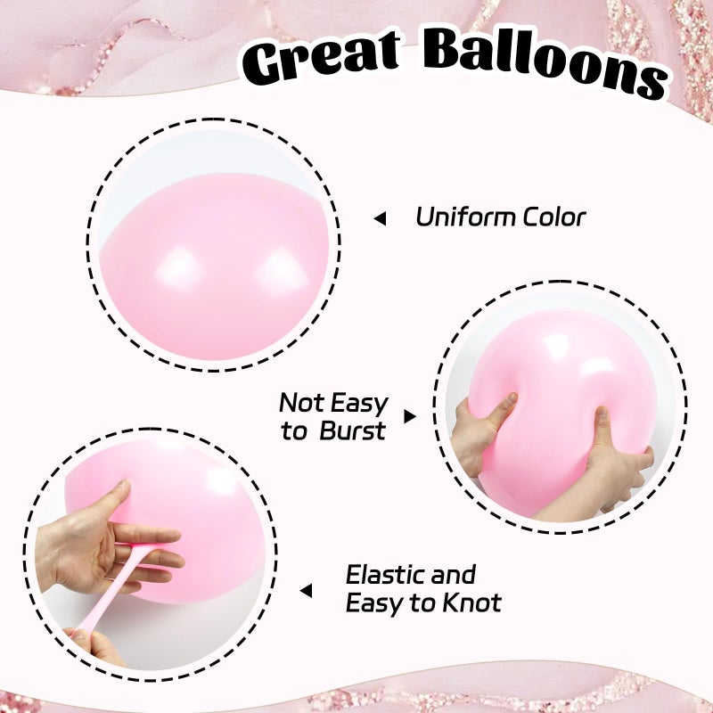 awenztech 60pcs Pink and Gold Balloons 12inch, Pink and White Balloon with Metallic Gold Confetti Balloons for Baby Shower Wedding Birthday Party Decorations - Image 3