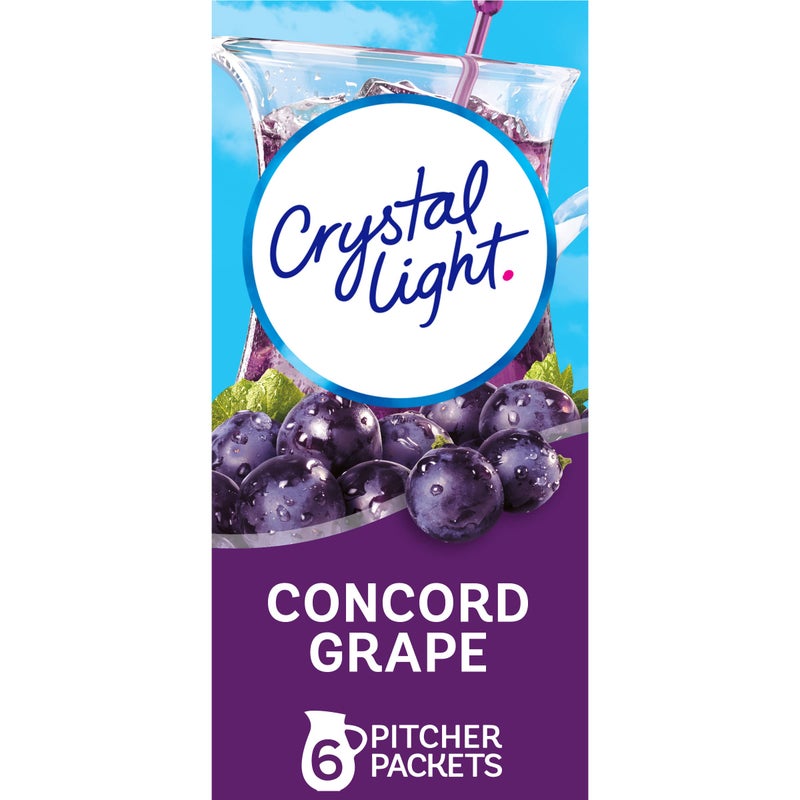 Crystal Light Concord Grape Artificially Flavored Powdered Drink Mix, 6 ct Pitcher Packets - Image 1