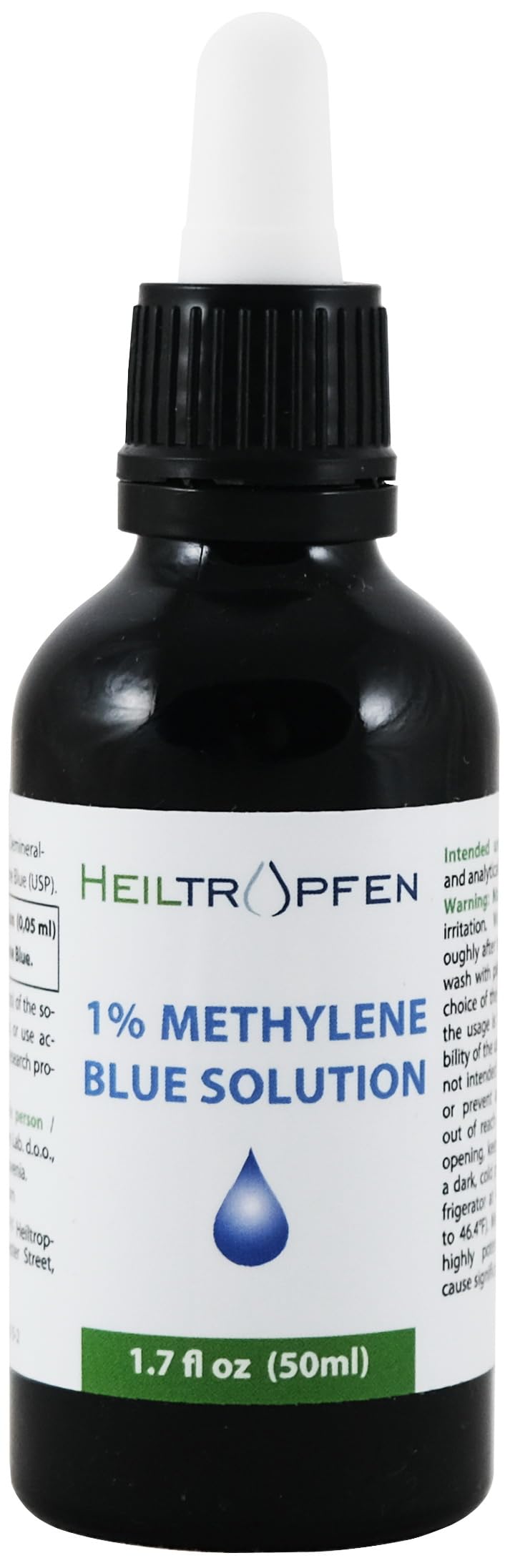 Heiltropfen Methylene Blue 1% Solution 1.7 Fl Oz - 50 ml | Ultra High Purity | USP Pharma Grade Ingredients - Third-Party Tested | Formaldehyde Free | Glass Bottle | Heiltropfen® - Image 1
