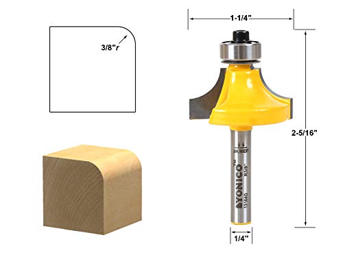 YONICO 13164q 3/8-Inch Radius Round Over Edge Forming Router Bit 1/4-Inch Shank - Image 4