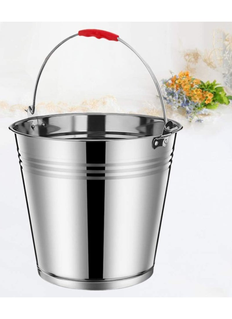 DubaiGallery Holder water pail fire pit bucket metal bucket drip grease bucket coal storage holder farm bucket horse bucket ice bucket Stainless steel Multipurpose container  - Image 1