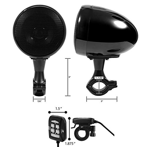 GoHawk Bluetooth Motorcycle Speakers, Waterproof Speakers for Motorcycle - Built-in Amplifier, AUX Input | Audio Sound System for Motorcycle, UTV, ATV - Image 4