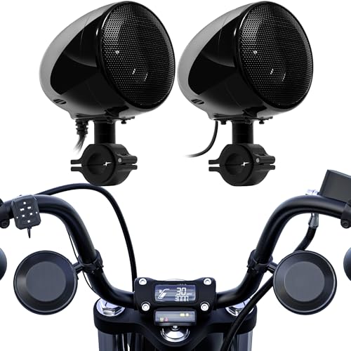 GoHawk Bluetooth Motorcycle Speakers, Waterproof Speakers for Motorcycle - Built-in Amplifier, AUX Input | Audio Sound System for Motorcycle, UTV, ATV