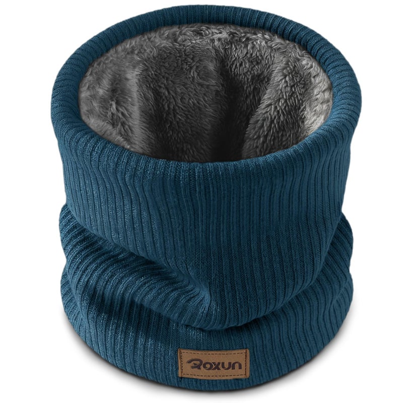ROXUN Winter Neck Gaiter, Neck Warmer Cover Ski Gaiters for Men/Women Fleece Thick Elegant Stylish Deep Teal - Image 1