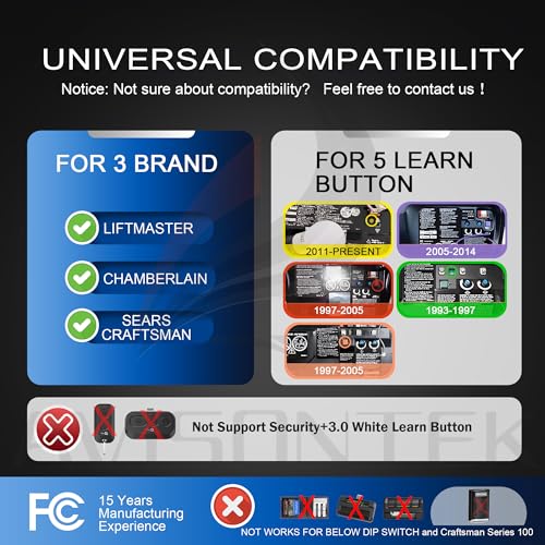 Avisontek Universal Wireless Keypad Remote for Chamberlain Garage Door Opener, 940EV-P2 953EV-P2 [3 Year Warranty] - Image 2