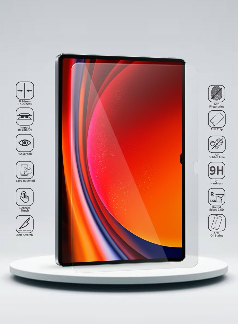 Wtech Samsung Galaxy Tab S9 Ultra 5G 2023 Premium Series Curved Edges Full Cover Glass Screen Protector (TSGPCN) - Clear - Image 2