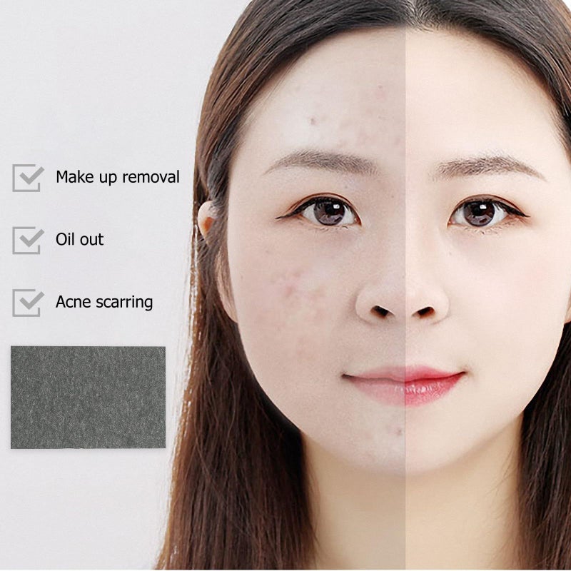 Natural Bamboo Charcoal Oil Blotting Paper 200 Sheets Oil Absorbing Facial Sheets For Oily Skin - Image 4