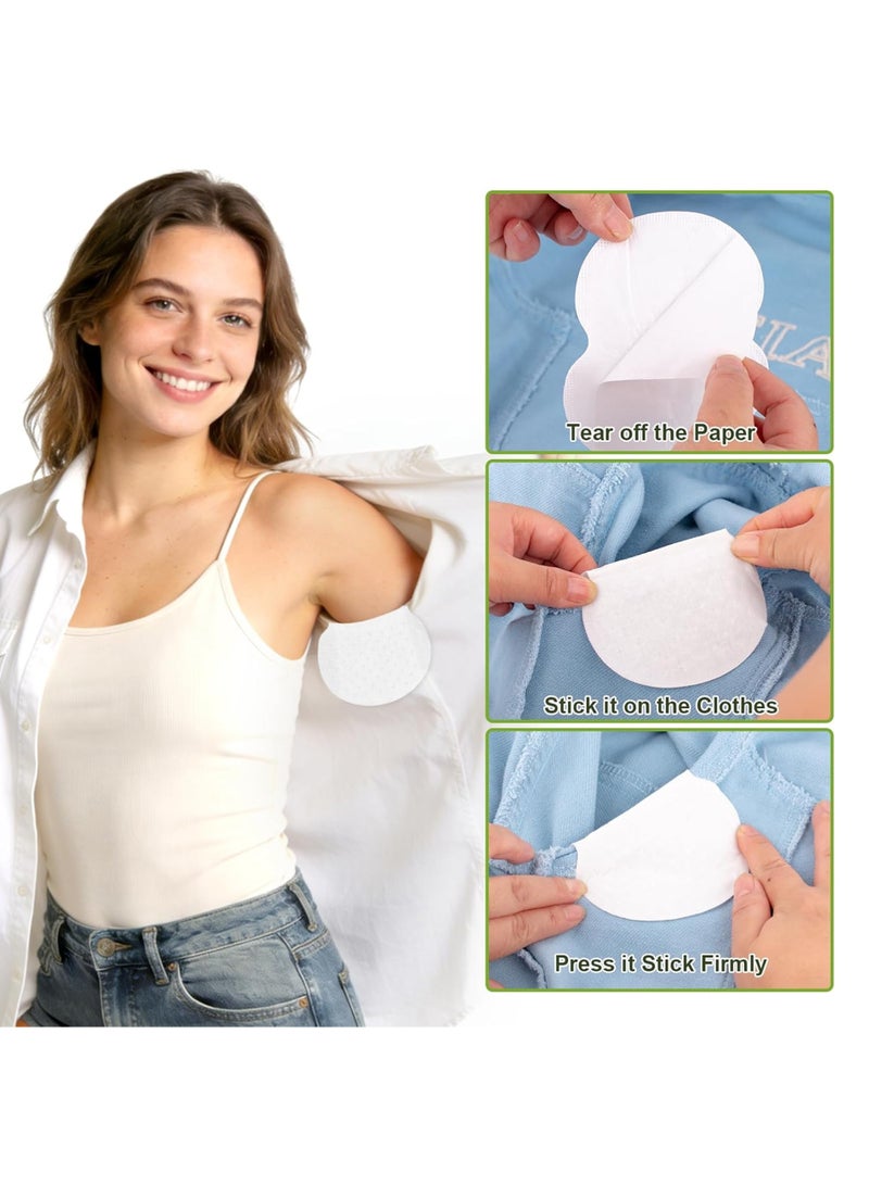 LuckSa 100 Pcs Underarm Sweat Pads, Disposable Armpit Sweat Absorbing Pads, Thin Invisible Anti-Sweat Dress Shields, Strong Adhesive For Men & Women - Image 5