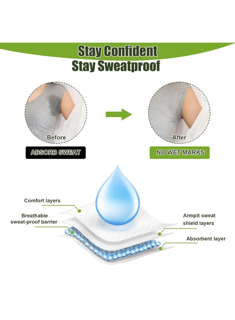 LuckSa 100 Pcs Underarm Sweat Pads, Disposable Armpit Sweat Absorbing Pads, Thin Invisible Anti-Sweat Dress Shields, Strong Adhesive For Men & Women - Image 4
