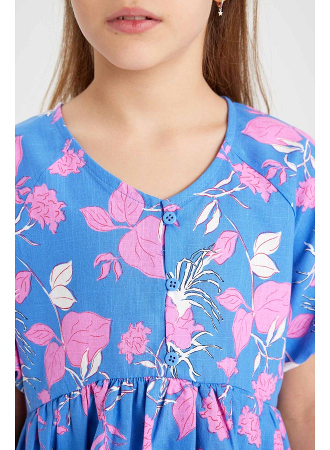 DeFacto Girl Regular Fit Short Sleeve Woven Dress  - Image 2