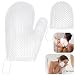 Vesici 2 Pcs Honeycomb Exfoliating Glove Set Exfoliating Bath Mitt Honeycomb Face and Body Scrubber Shower Mitt Sponges for Cleaning Body Shower Face Skin Beauty SpaWhite - Image 2