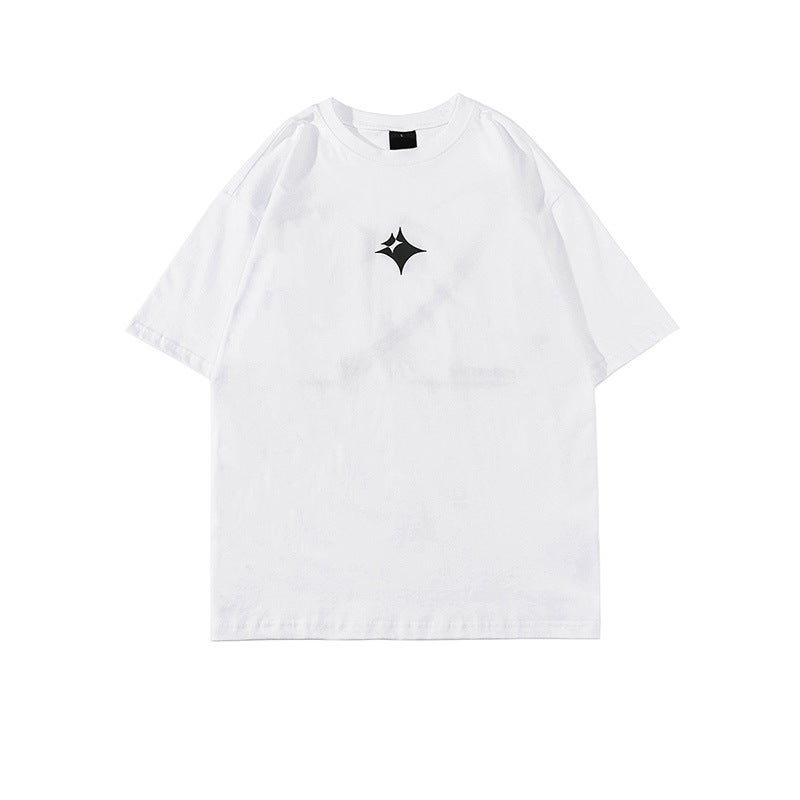 Yprs Men'S Design Sparkling Star Printed Selling Oversize Niche Street Couple Ins Short-Sleeved T-Shirt - Image 2