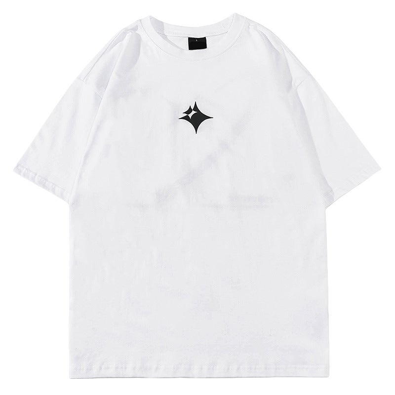 Yprs Men'S Design Sparkling Star Printed Selling Oversize Niche Street Couple Ins Short-Sleeved T-Shirt - Image 1