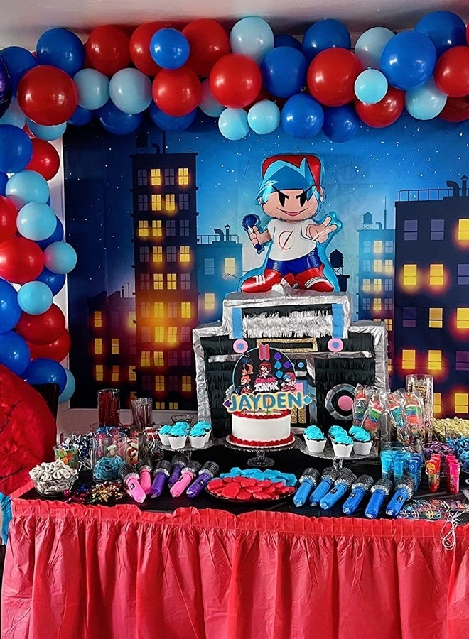 RUYI Super Hero City Photography Backdrop Beautiful Moon Supermen Theme Background Boy Birthday Party Banner Photo Studio Props Vinyl 7X5FT - Image 2