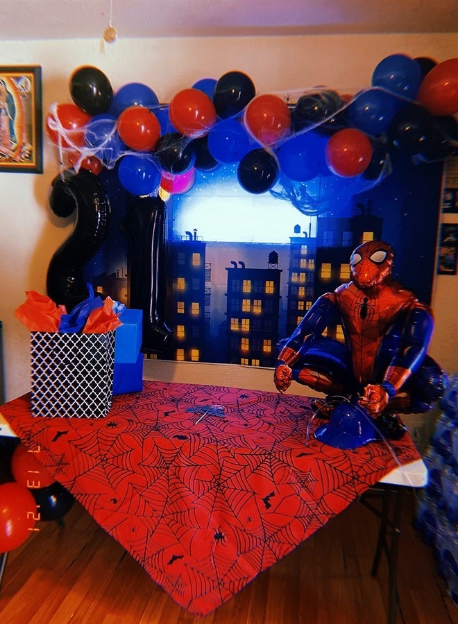 RUYI Super Hero City Photography Backdrop Beautiful Moon Supermen Theme Background Boy Birthday Party Banner Photo Studio Props Vinyl 7X5FT - Image 4