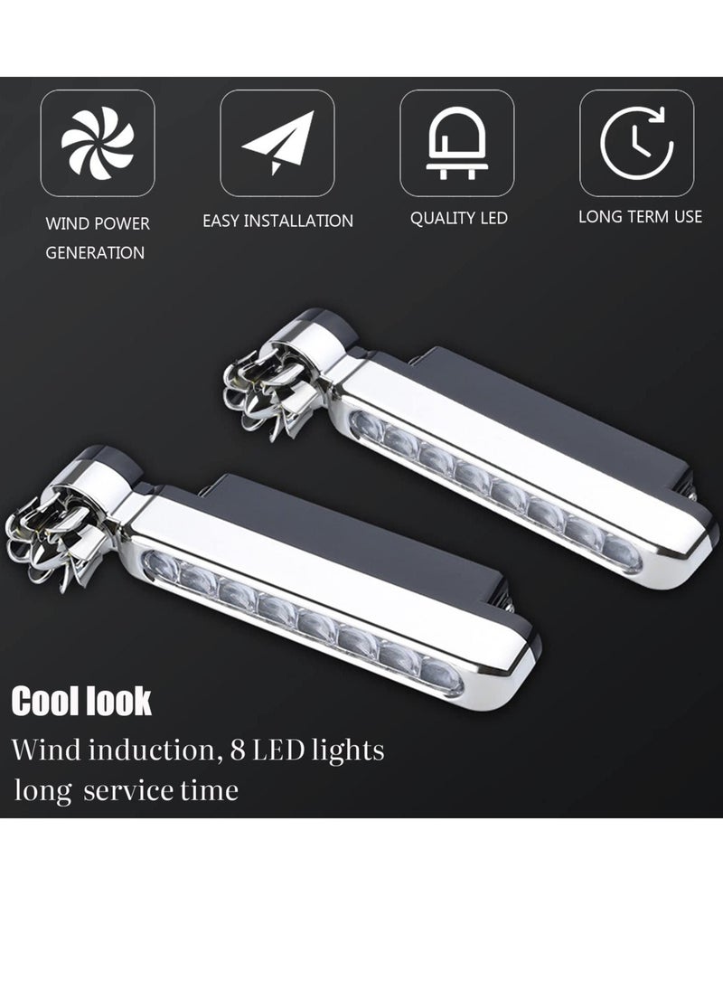 Generic Wind Power Daytime Running Light 1 Pair 8LEDs Car Universal Wind Energy Powered Daytime Running Light Auxiliary Lamp Automobile Decorative Lamp No Need External Power Supply-Blue  - Image 3