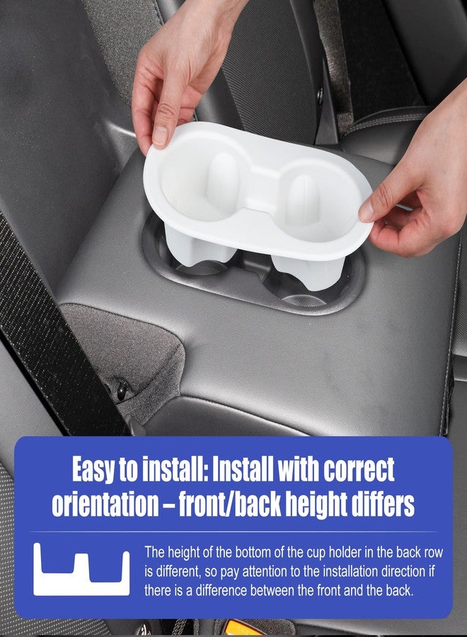 frani Center Console/Backseat Cup Holders 2 Pack Designed for Model Y Juniper 2025-2026,Tesla Model Y Juniper Interior Center Console Accessories White - Image 4