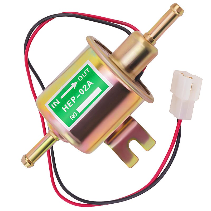 12V Universal Electric Fuel Pump HEP02A 12 Volts for Low Pressure Fuel Pump Transfer Inline fpump for Carburetor ATV Lawn Mower Carburetor Gas Diesel Engine 254psi