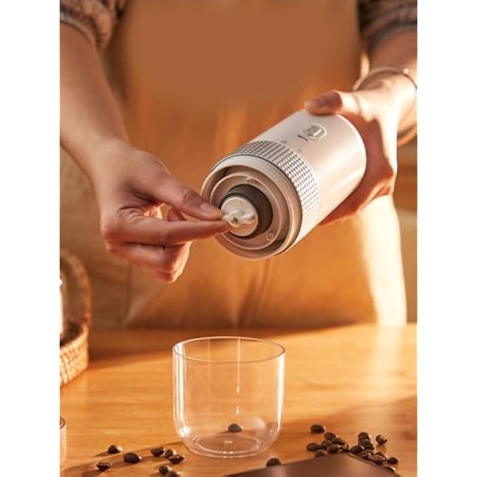 ZEKAROUL Electric Coffee Grinder Portable Grinder Bean Grinder With Multiple Grinding Settings For Home Offices Travel Coffee Shops White - Image 3