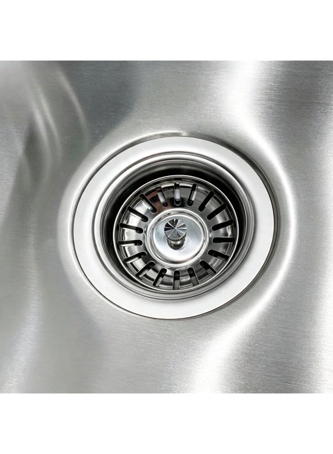 CM ATLANTIC_010557 Stainless Steel Double Bowl Kitchen Sink – Reversible Sink with Drain Board, 1160 x 500 mm - Image 5