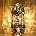 FUNPOLA LED 3D Wood Puzzle Poker World Projector Lamp DIY Craft Kit with LED Lights and Music Box Creative PokerThemed Lamp Nightlight Gift for Home Dcor Black Walnut - Image 3