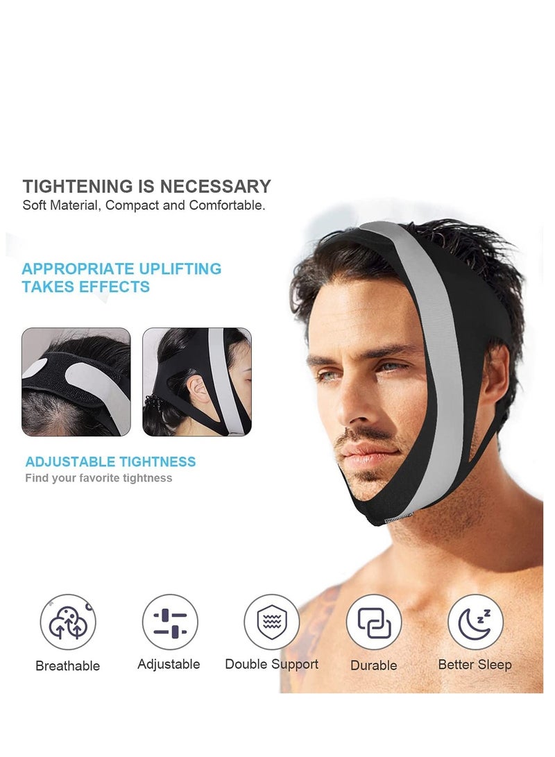 Excefore Anti Snoring Chin Strap, Comfortable Snoring Reduction Relief Snore Stopper, Breathable Adjustable Stop Snoring Head Band, Sleep Aid for Better Breath, Anti Snoring Devices for Men Women (Black) - Image 2