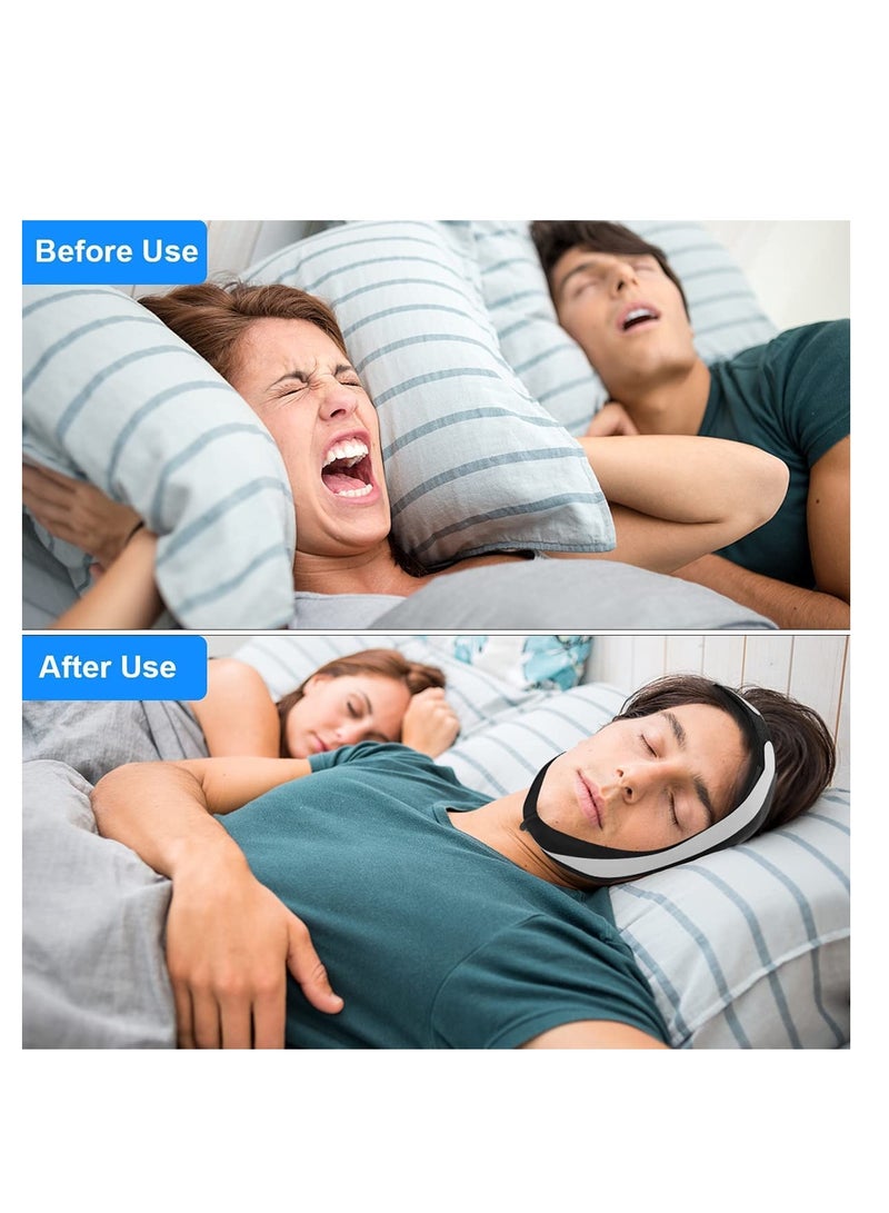 Excefore Anti Snoring Chin Strap, Comfortable Snoring Reduction Relief Snore Stopper, Breathable Adjustable Stop Snoring Head Band, Sleep Aid for Better Breath, Anti Snoring Devices for Men Women (Black) - Image 3