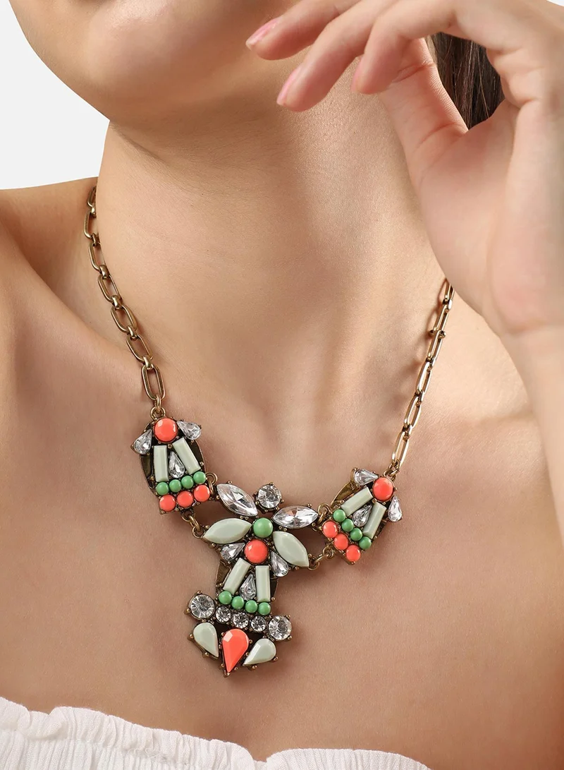 SOHI Designer Statement Stone Artificial Necklace Jewellery