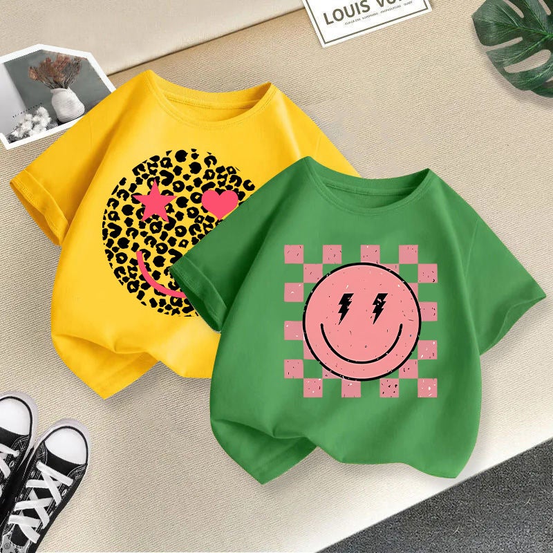 2026 New Style Girls' T-Shirt Cotton Summer Trendy Short-Sleeved Cartoon Print Top Children'S Clothing Fashion - Image 4
