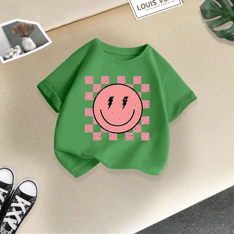 2026 New Style Girls' T-Shirt Cotton Summer Trendy Short-Sleeved Cartoon Print Top Children'S Clothing Fashion - Image 1