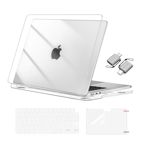 MOSISO Compatible with MacBook Air 15 inch Case M5 2026 M4 2025 M3 M2 2024 2023 A3448 A3241 A3114 A2941 Hard ShellKeyboard CoverScreen FilmType C Great for Study Travel Work Crystal Clear - Image 1