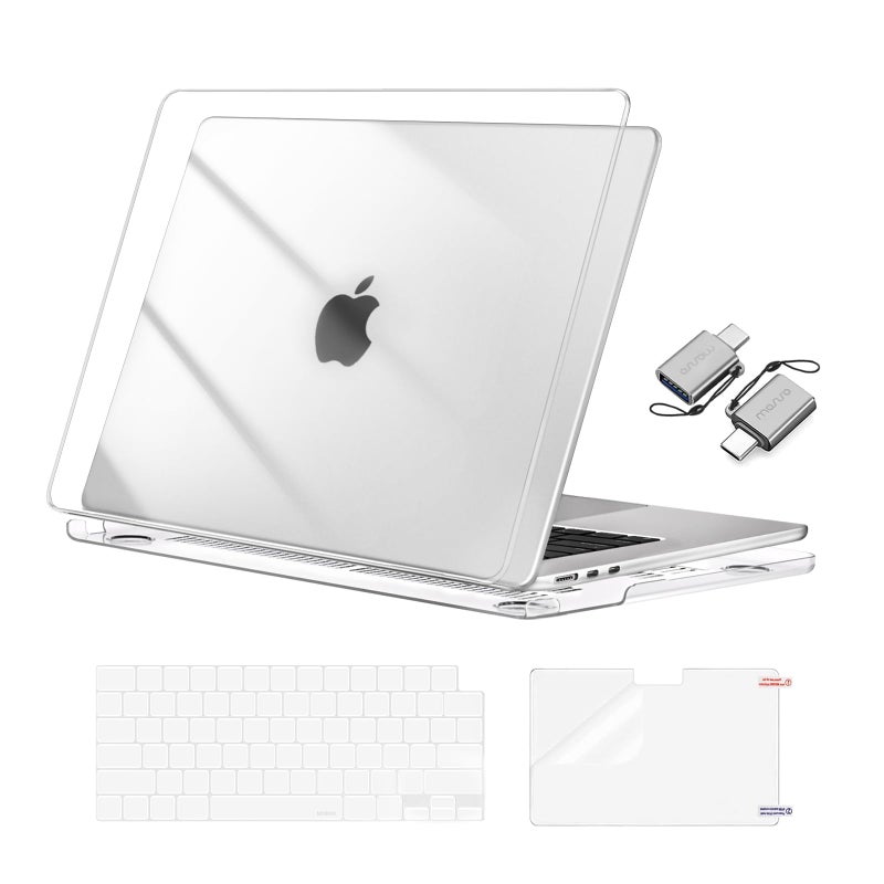MOSISO Compatible with MacBook Air 15 inch Case M5 2026 M4 2025 M3 M2 2024 2023 A3448 A3241 A3114 A2941 Hard ShellKeyboard CoverScreen FilmType C Great for Study Travel Work Crystal Clear - Image 2