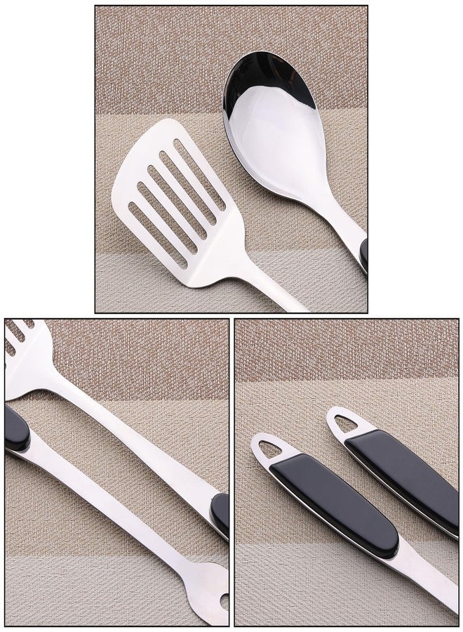 Fiazony 8 Pcs Stainless Steel Kitchen Utensils Set, Stainless Steel Cooking Utensils Set, Metal Cooking Utensil for Kitchen - Image 3