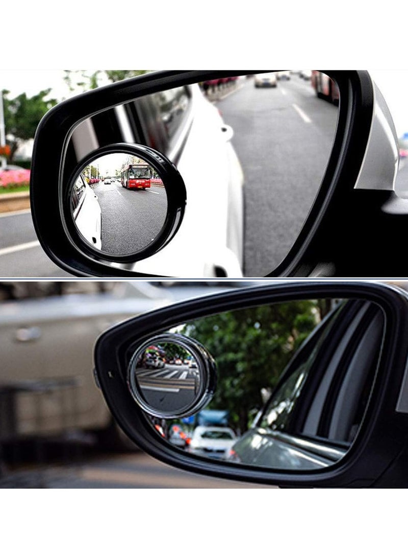 Generic 2-Pack Small Blind Spot Mirrors – 2” Round HD Glass Convex Rear View Mirrors with Black Frame, Strong Adhesive Stick-On Wide-Angle Mirrors for Cars, Vans, SUVs, and Trucks - Image 1