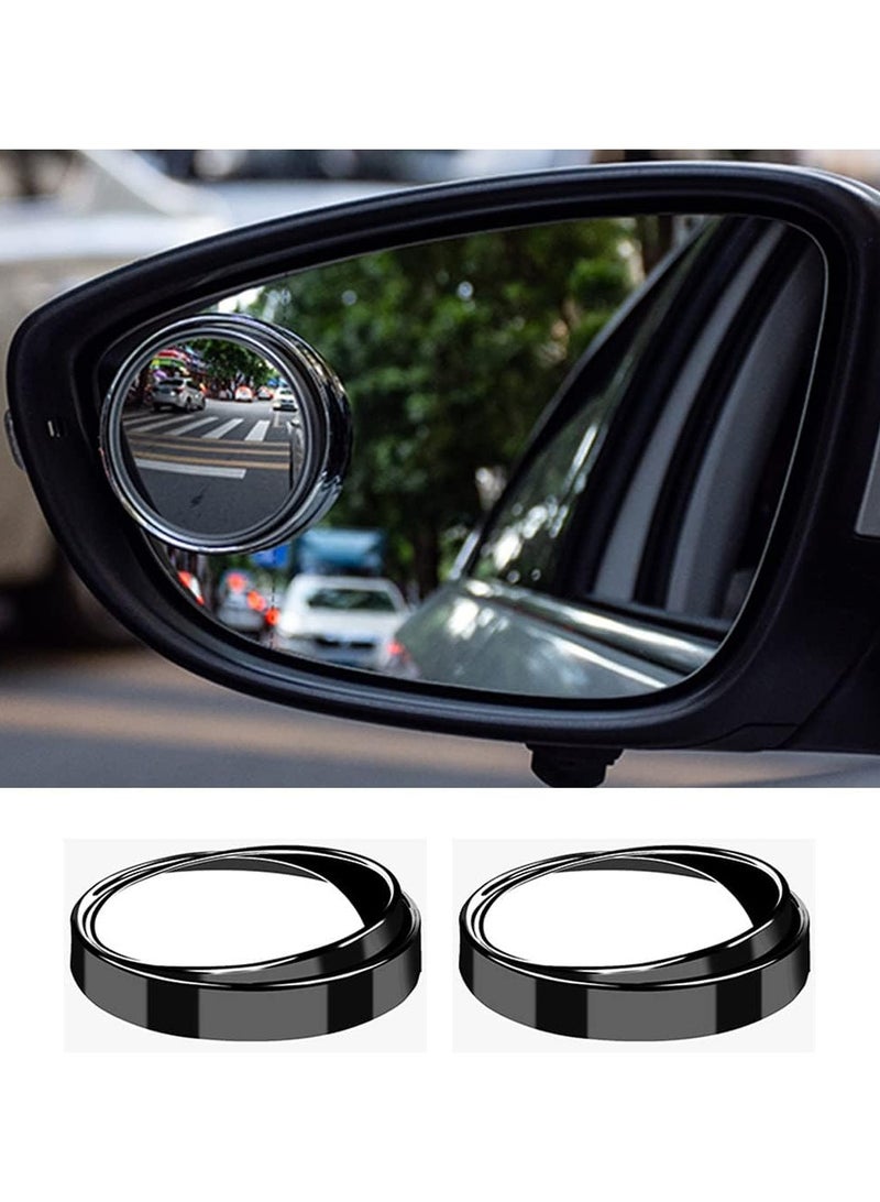 Generic 2-Pack Small Blind Spot Mirrors – 2” Round HD Glass Convex Rear View Mirrors with Black Frame, Strong Adhesive Stick-On Wide-Angle Mirrors for Cars, Vans, SUVs, and Trucks - Image 2