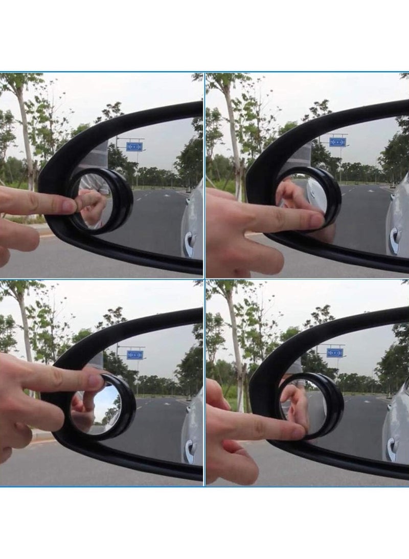 Generic 2-Pack Small Blind Spot Mirrors – 2” Round HD Glass Convex Rear View Mirrors with Black Frame, Strong Adhesive Stick-On Wide-Angle Mirrors for Cars, Vans, SUVs, and Trucks - Image 3