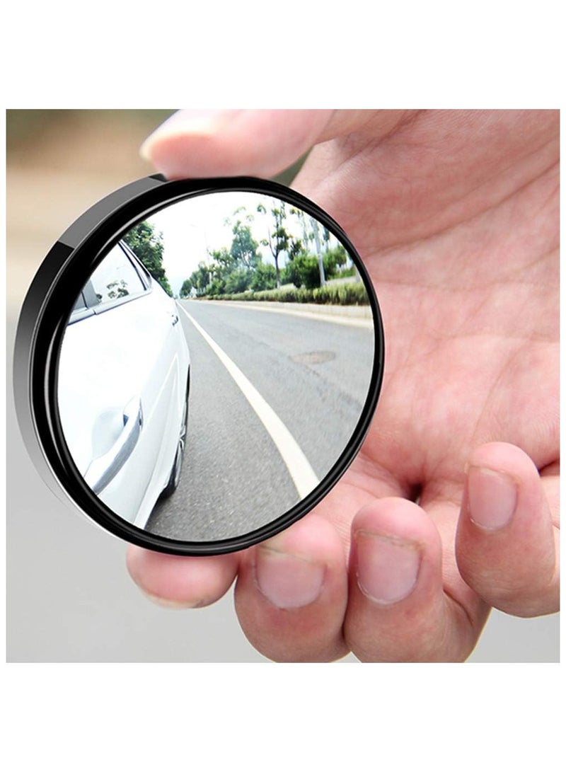 Generic 2-Pack Small Blind Spot Mirrors – 2” Round HD Glass Convex Rear View Mirrors with Black Frame, Strong Adhesive Stick-On Wide-Angle Mirrors for Cars, Vans, SUVs, and Trucks - Image 4