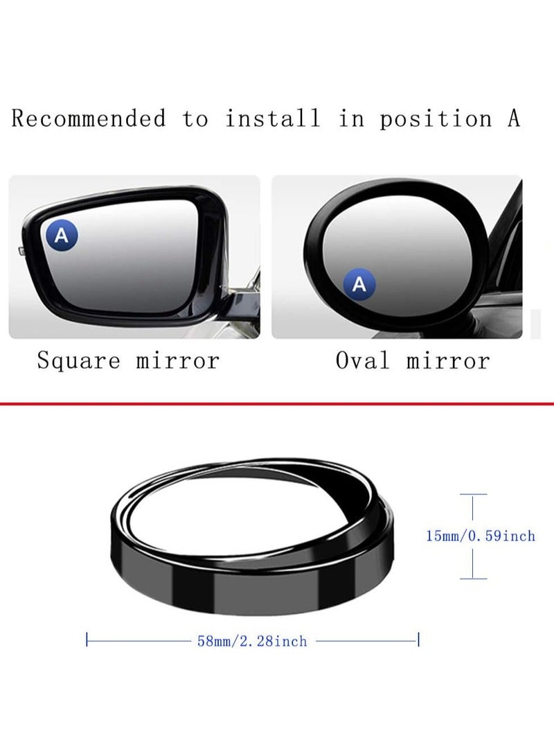 Generic 2-Pack Small Blind Spot Mirrors – 2” Round HD Glass Convex Rear View Mirrors with Black Frame, Strong Adhesive Stick-On Wide-Angle Mirrors for Cars, Vans, SUVs, and Trucks - Image 5