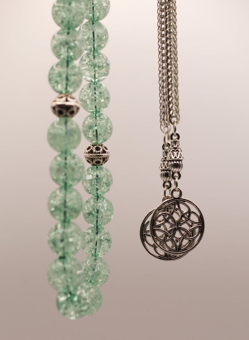 Marble 33 Prayer Beads/Tasbih Light Green - Image 3
