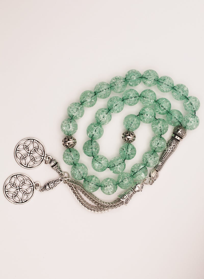 Marble 33 Prayer Beads/Tasbih Light Green - Image 1