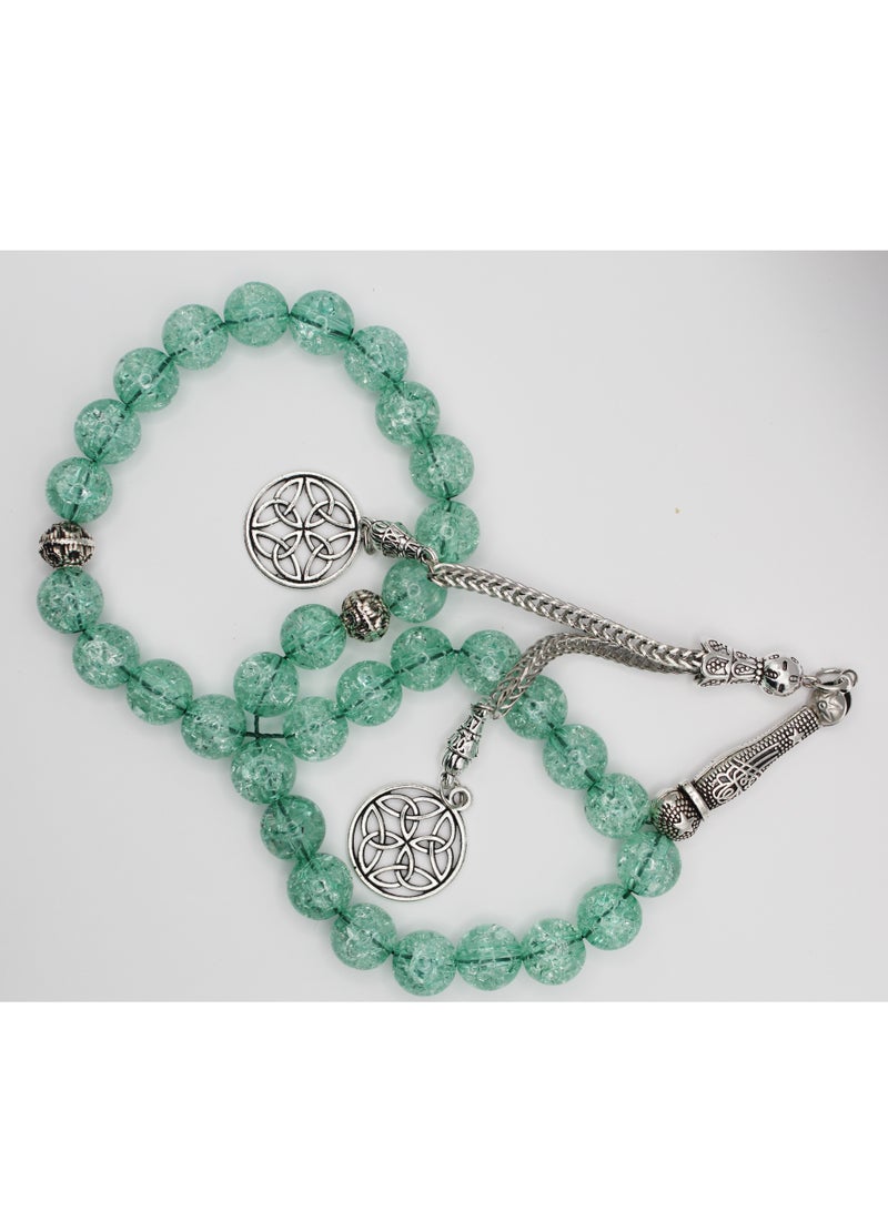 Marble 33 Prayer Beads/Tasbih Light Green - Image 2